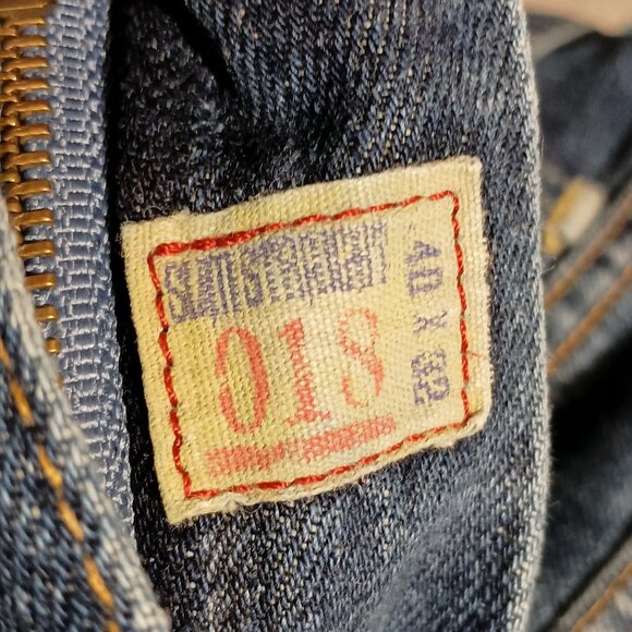 Polo Ralph Lauren 018 Slim Straight Blue Denim Jeans 40x32 Riverside Wash - Picture 15 of 16